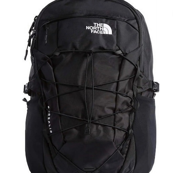 The North Face Men's Black Backpack with Bungee Cord
